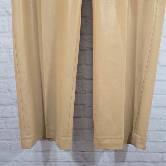 R J.Crew Tan Faux Leather Pants Straight Leg Essential NWT Women's Plus Size 18 - Picture 3 of 10